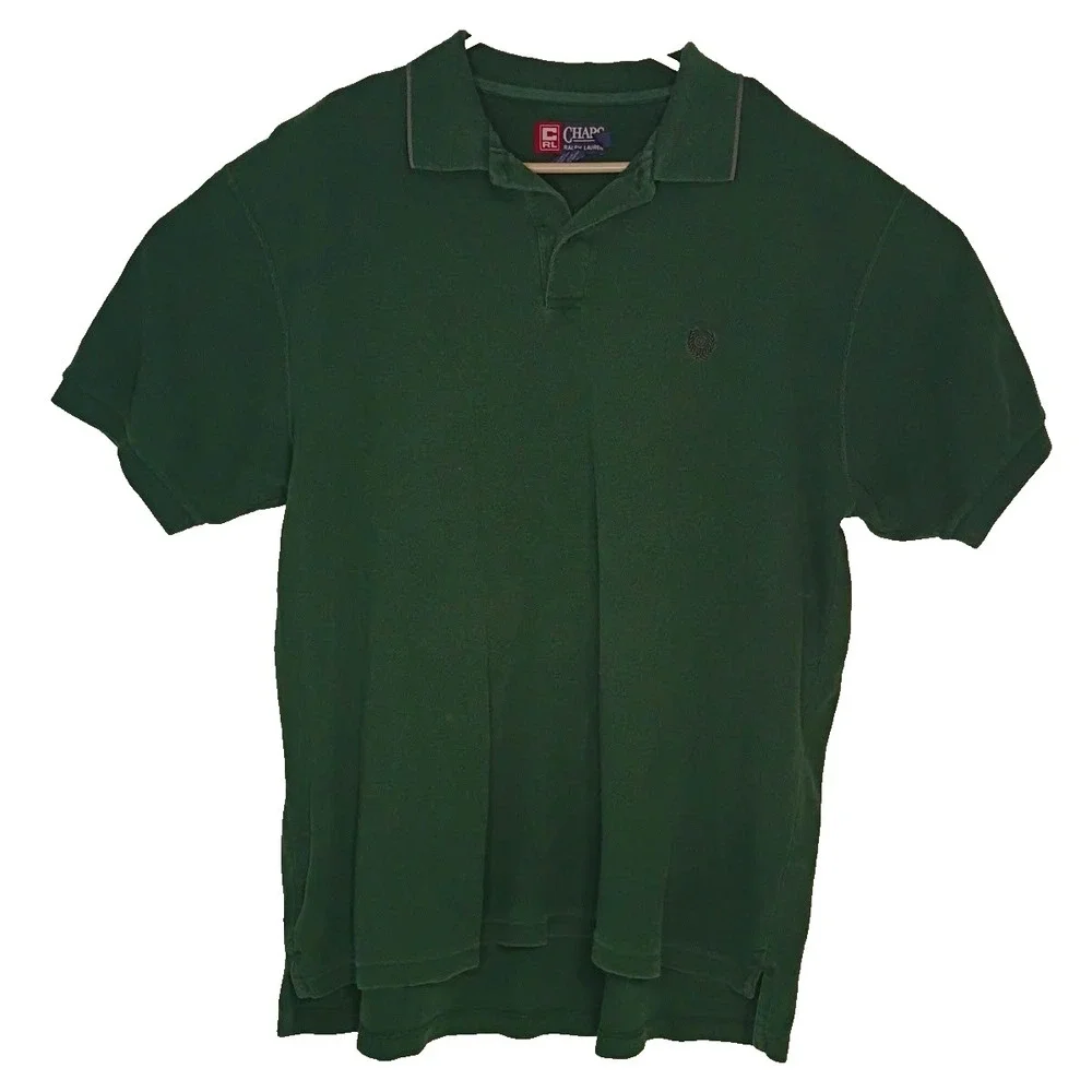 Vintage Chaps Ralph Lauren Polo‎ Shirt Mens XL Green Short Sleeve Cotton Logo